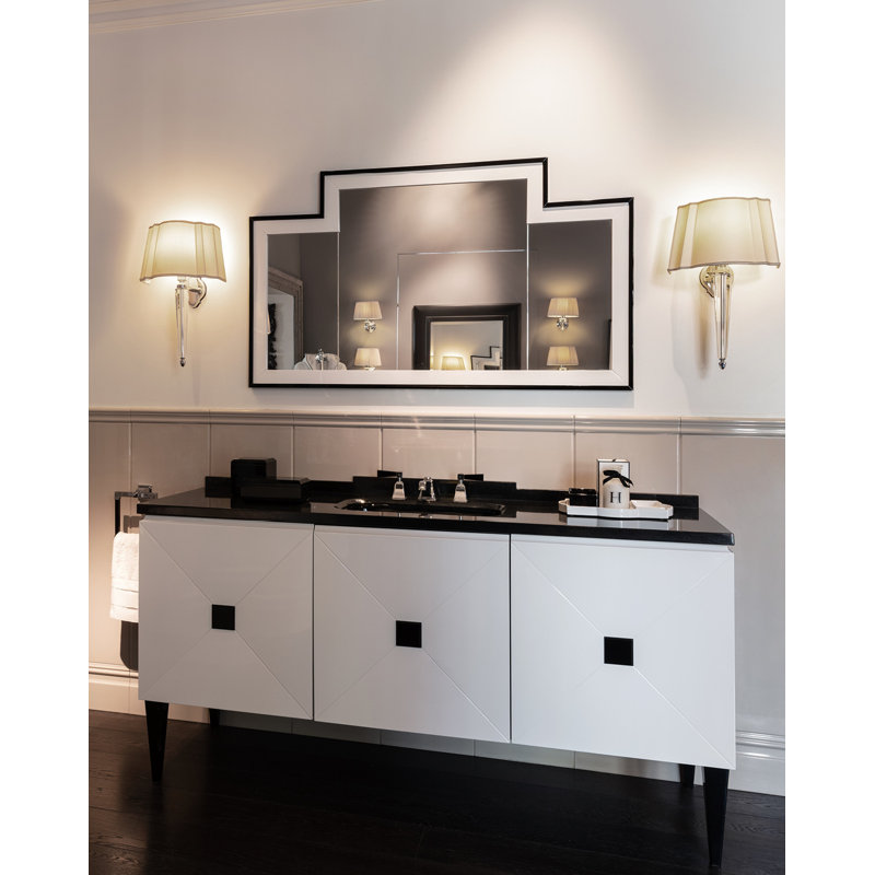 Vogue Flat Beveled Wall Mirror, Fango, 30.375" H x 41" W