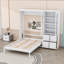 Grand lit escamotable avec armoire de rangement réversible peu encombrante et portes et tiroirs modernes en acrylique-1546242137
