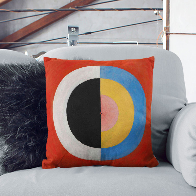 The Swan No.17 Geometric Scatter Cushion with Filling, Black, 40cm H x 40cm W x 15cm D
