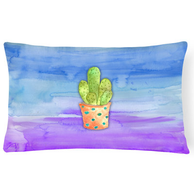 Coussin lombaire en aquarelle modern cactus