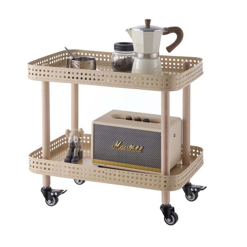 rectangle double-layer metal cart