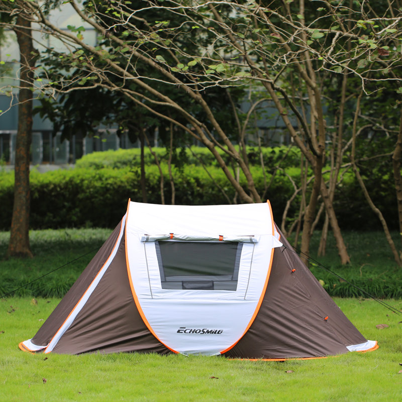 EchoSmile Gray and White 2-Person Pop-Up Camping Tent