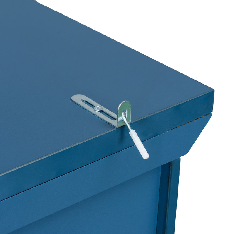 Armoire de rangement autoportante avec garde-manger et tiroirs avec tablettes réglables et tablettes coulissantes, bleu, Bleu