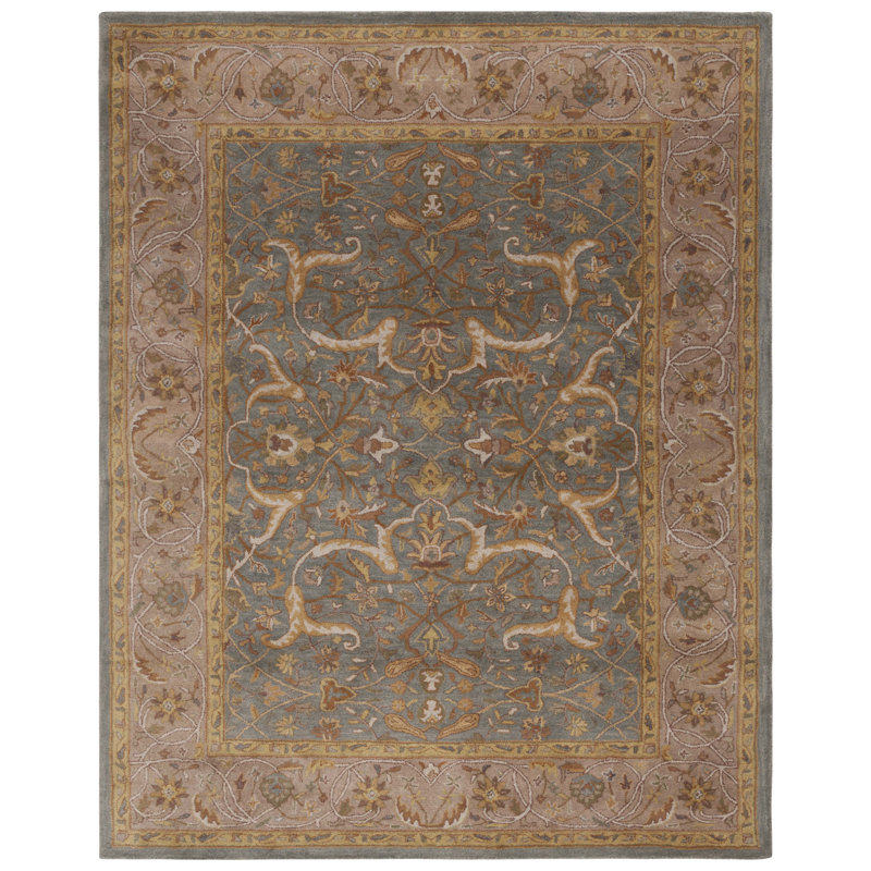 Cranmore Hand Tufted Wool/Cotton/Latex Oriental Rug in Blue/Beige, Rectangle 9'6" x 13'6"