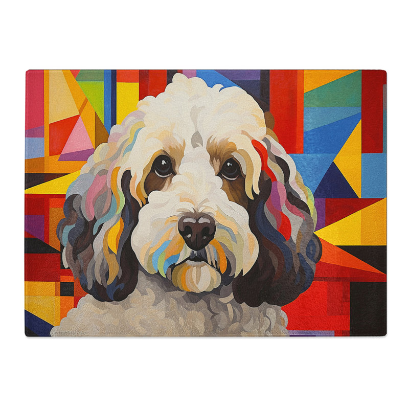 Cockapoo Constructivism No.3  Glass Chopping Board