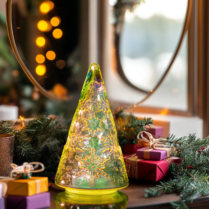 Décoration d'arbre de Noël en verre coloré