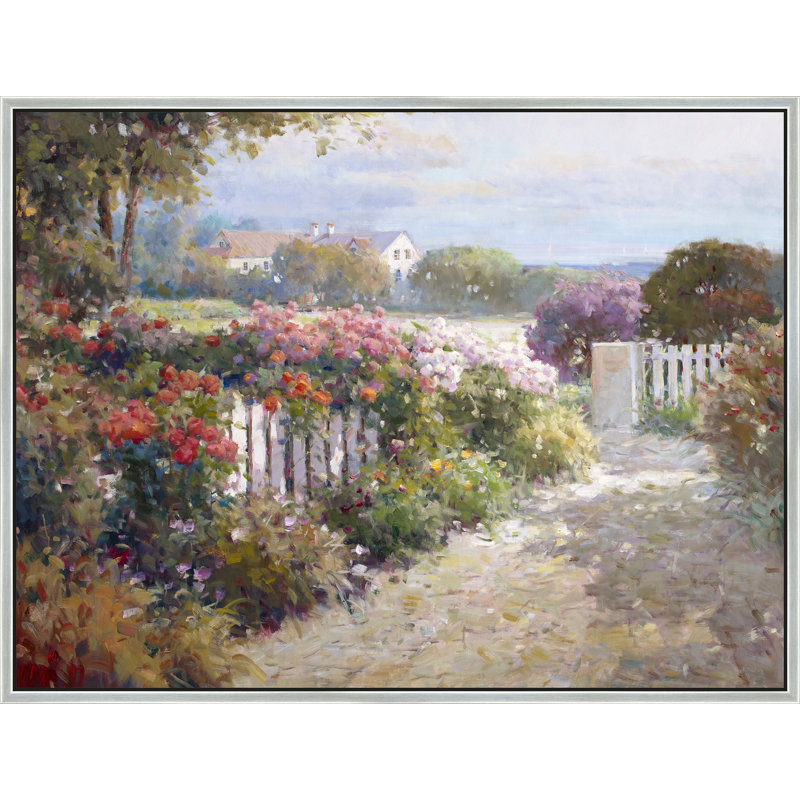 «Garden Stroll At Dawn», Argent argent, H 50 po x l 74 po