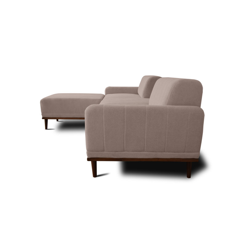 Strouth 4 Seater Sofa & Chaise, Left Hand Facing, Grey Polyester Blend