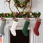 Paquet de 4 bas de Noël de Noël, ensemble de 4 bas de Noël tricotés pour cheminée, décorations de fêtes-1364327684