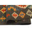 Tapis bleu / gris anthracite / beige en laine noué à la main de 3 pi 2 po x 4 pi 9 po Cedorah Southwestern