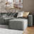 Bridgetown Contemporary 6 Piece Modular Sectional Sofa with 2 Ottomans-872577179