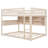 Full over Full Bunk Bed with Storage Shelf, Color-Changing Lights & Pegboard for Teens and Adults, Beige-1877180360-1877179446