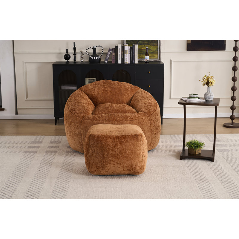 Adult & Teen Bean Bag Seat, Foam, Chenille Cover, 44.59In Depth, 43.58In Width, 27.77In Height, Comfortable And Stylish Seat Foam Chair For All Ages, Covered, 42.52In Diameter, 20.47In Long Lasting,