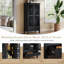 Armoire de rangement rustique de 55 po de hauteur avec tiroir, armoire décorative en bois sculpté à 2 portes avec pieds en bois massif pour le salon, le couloir et la salle à manger-128978569