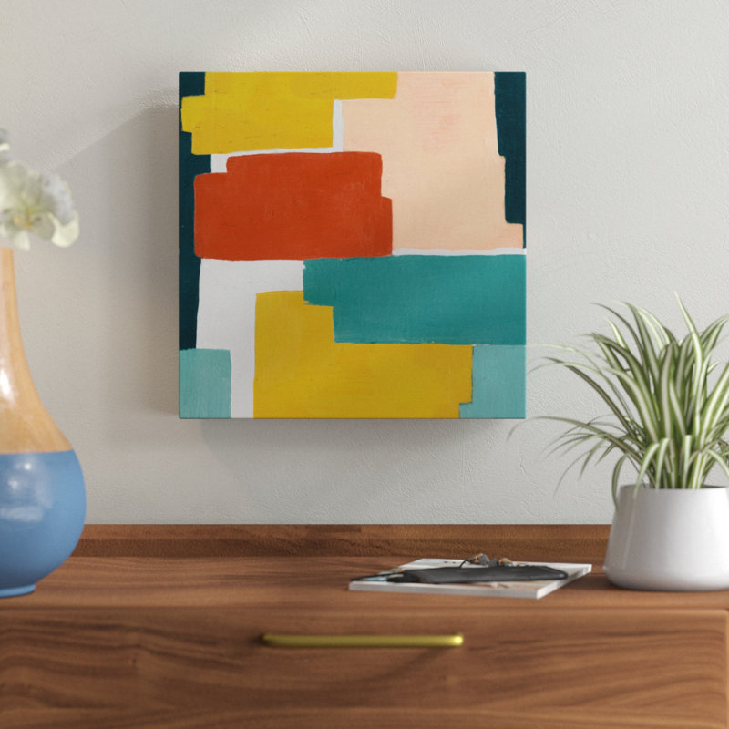 « block abstract i », peinture sur toile tendue, H 14 po x l 14 po x P 2 po