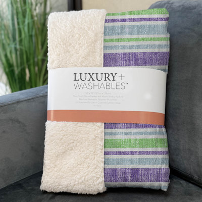 Addison Machine Washable Sherpa Throw Blanket