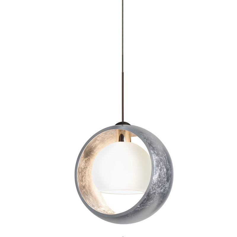 Luminaire suspendu géométrique 1 lumières simple Speidel, Bronze brossé, Feuille d’argent, Halogène