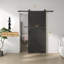 36inx84in. Fully Assembled Laminated Black MDF Modern Sliding Barn Door With Hardware Kit