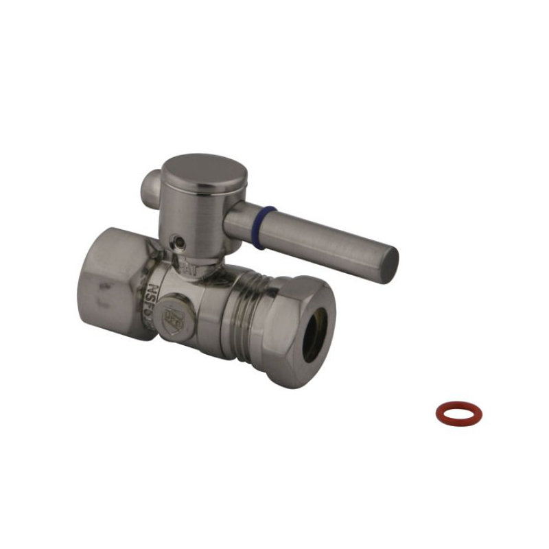 Kingston Brass Concord 1/2-Inch FIP x 1/2 or 7/16-Inch Slip Joint Quarter-Turn Straight Stop Valve