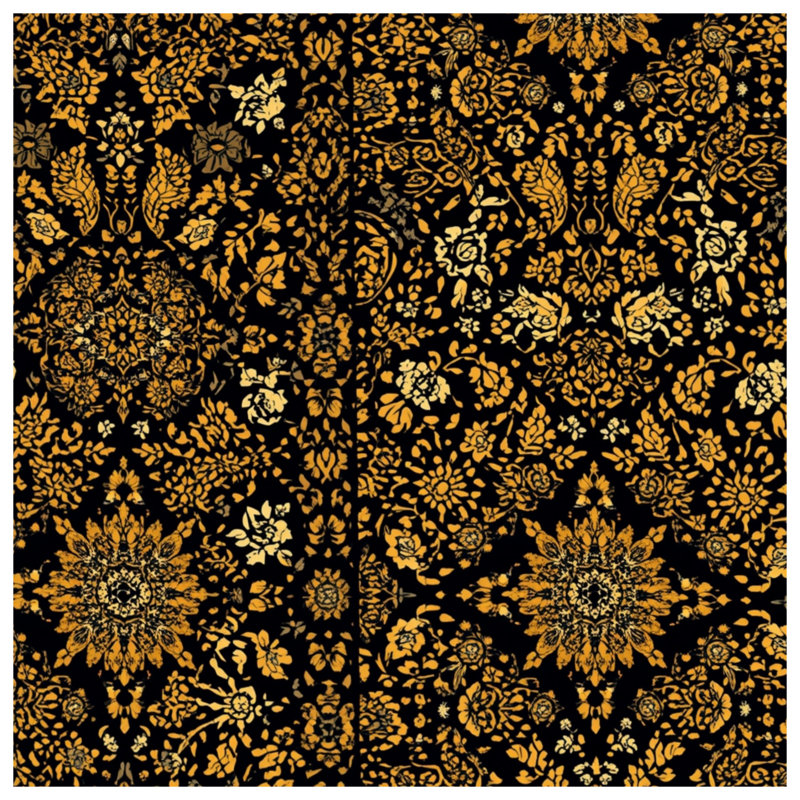 Couvertures damassées à motif floral complexe, 60 po L x 80 po H