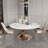 Simple Modern Round Rock Slab Dining Table Sets-109947216