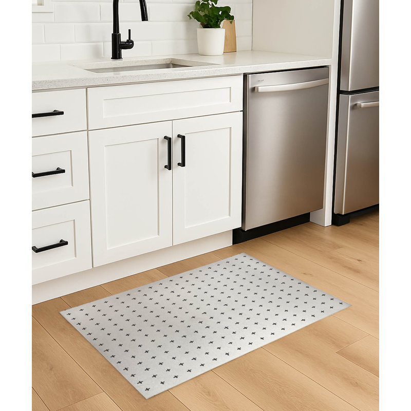 Tapis de cuisine Criss, Ivory/Charcoal, Rectangle 5 pi x 7 pi