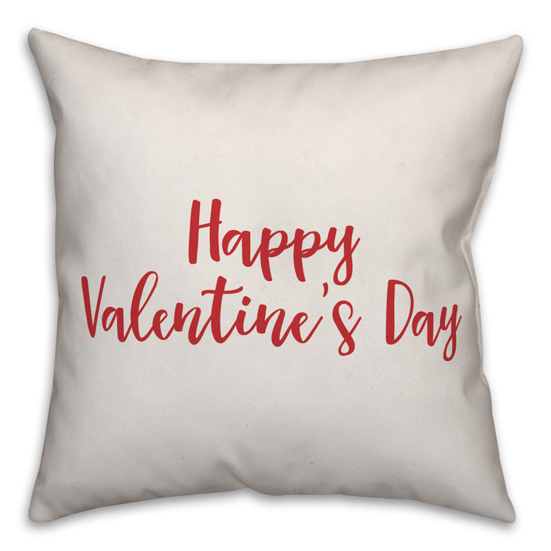  Coussin Happy Valentine's Day, Blanc / rouge, Housse de coussin