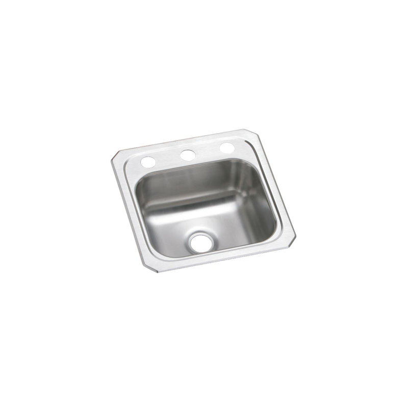 Celebrity 15" L x 15" W Drop-In Kitchen Sink, 3 hole