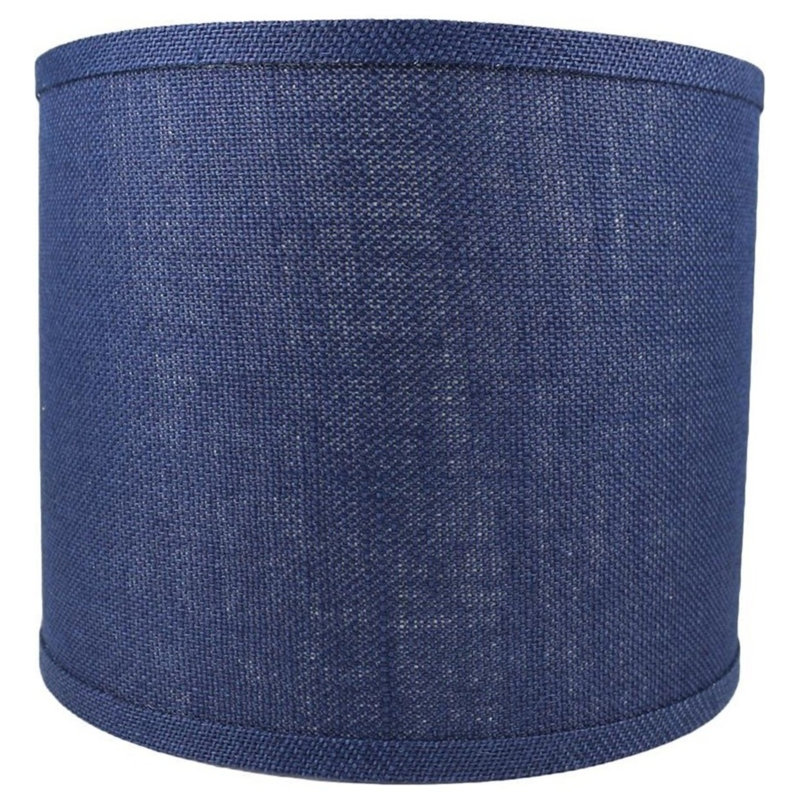 Ganya Burlap Drum Lamp Shade, Navy Blue, 10" H x 12" W x 12" D