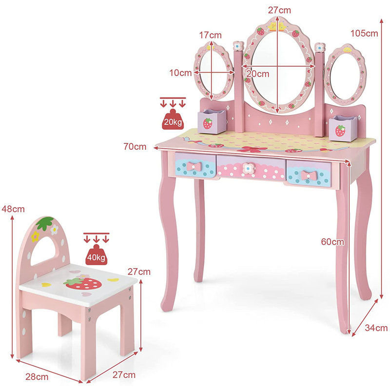Kids Vanity Set with Mirror