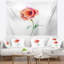 Tapisserie rouge coquelicot avec feuilles vertes-28508852