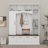 Hall Tree With Golden Hooks And Handles, Practical Entryway Walnut Bench With Adjustable Shelves, Farmhouse Wooden Style Coat And Shoe Rack-116795860