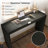 63-Inch Bar Table, Modern Counter Height Pub Dining Table with Metal Footrest, Narrow Rectangular Home Bar Unit for Kitchen, Dining Room, Living Room, Bistro, Black