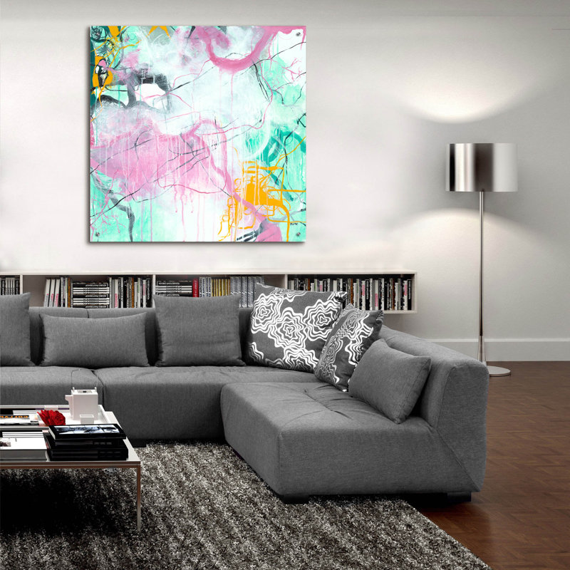 Art mural en verre Ivy Bronx «Chrystarium» par Romeo Zivoin, H 36 po x l 36 po x P 0,2 po