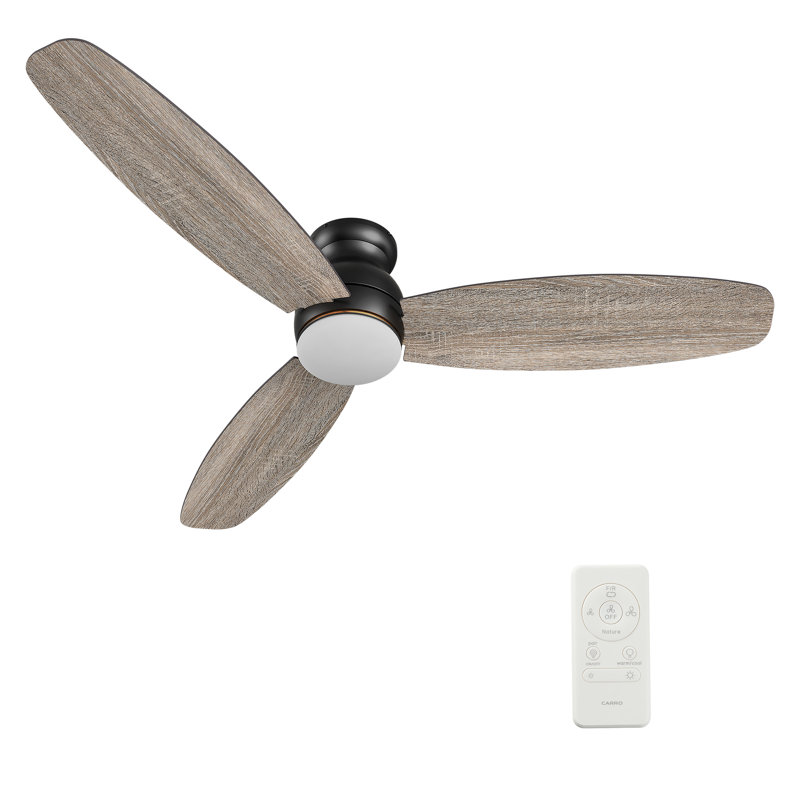 Ventilateur de plafond 60 po avec télécommande, ensemble d'éclairage inclus., Noir / bois