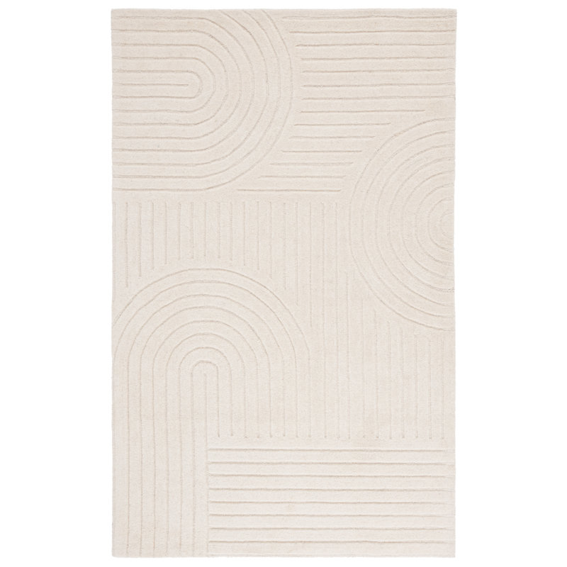 Rambrij Hand Tufted Wool & Cotton Abstract Rug, Rectangle 5' x 8'