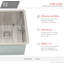 Évier de cuisine à simple cuve en acier inoxydable avec crépine carrée 16 po.