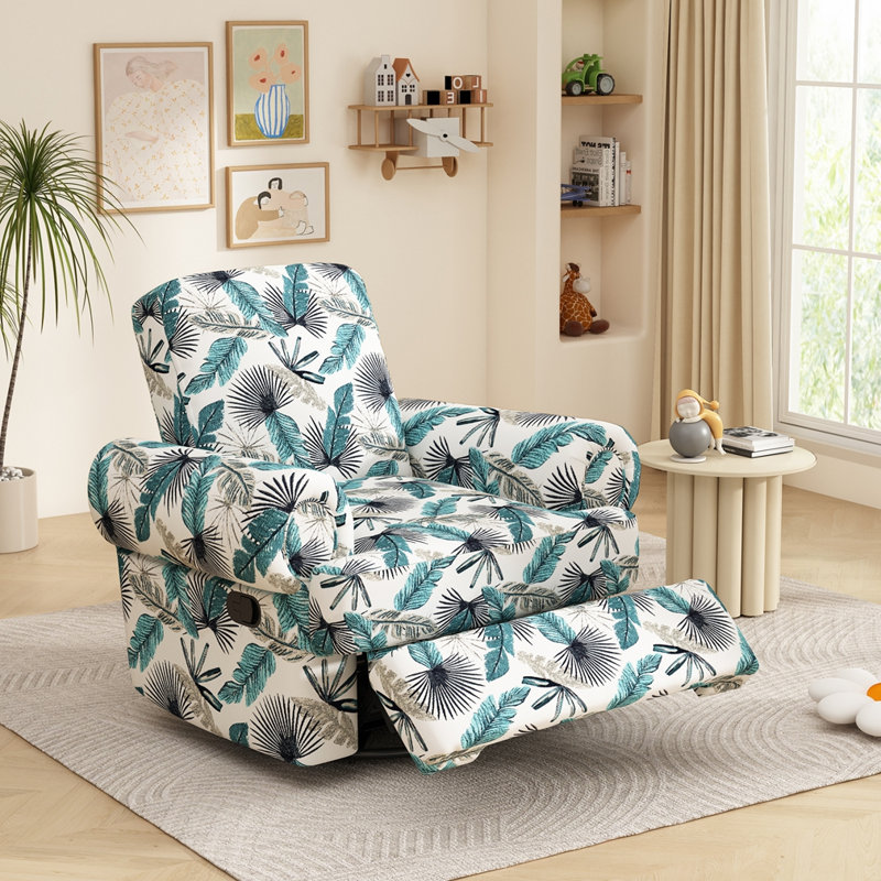 Fauteuil inclinable manuel pivotant avec dossier réglable, Brun / chenille verte