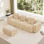 Canapé modulaire en velours confortable en forme de L moderne avec coussins décoratifs
