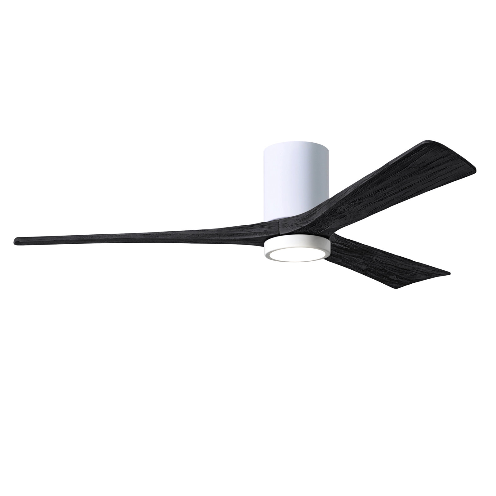 Olivier 3 Blade Ceiling Fan with LED Light Kit, Gloss White, Matte Black, 60"