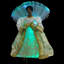 Décoration pour sommet de sapin ange afro-américain illuminé en fibre optique - 12 po - Or