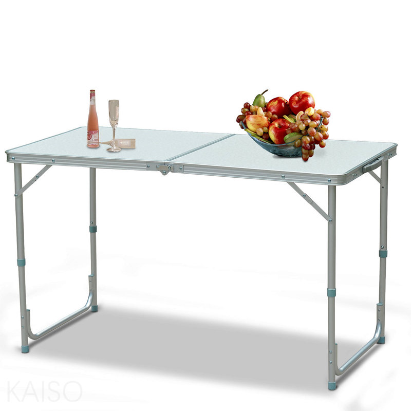 Table de camping pliante 47 po avec hauteur réglable, table portable légère avec poignée de transport, table de camping pliante pour l'extérieur