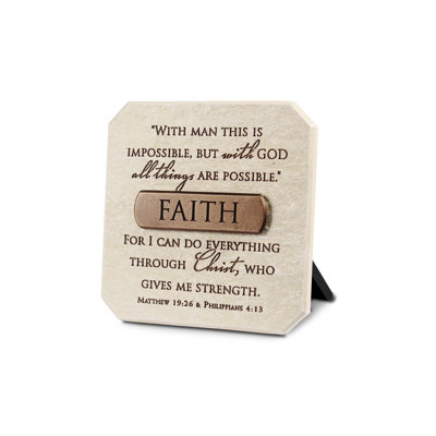 Ianah Tabletop Plaque Faith Bronze 3.75"H