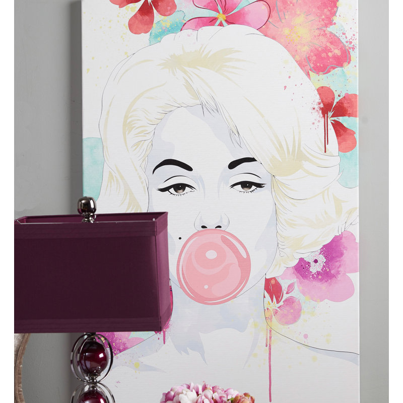 Mod Marilyn, impression sur toile, H 26 po x l 18 po x P 1,5 po, Toile tendue, Pas de tapis