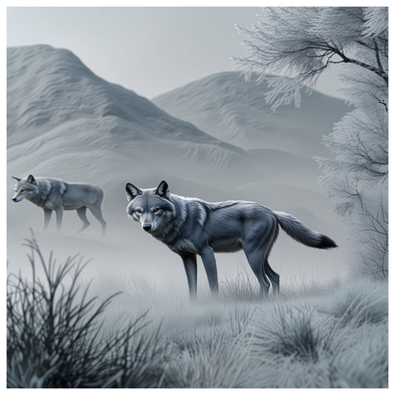 Tapis de bain Wolves In Winter Landscape, 24in W x 17in L