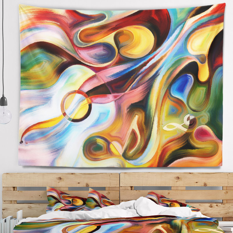 La musique au-delà des cadres tapisserie, H 32 po x l 39 po