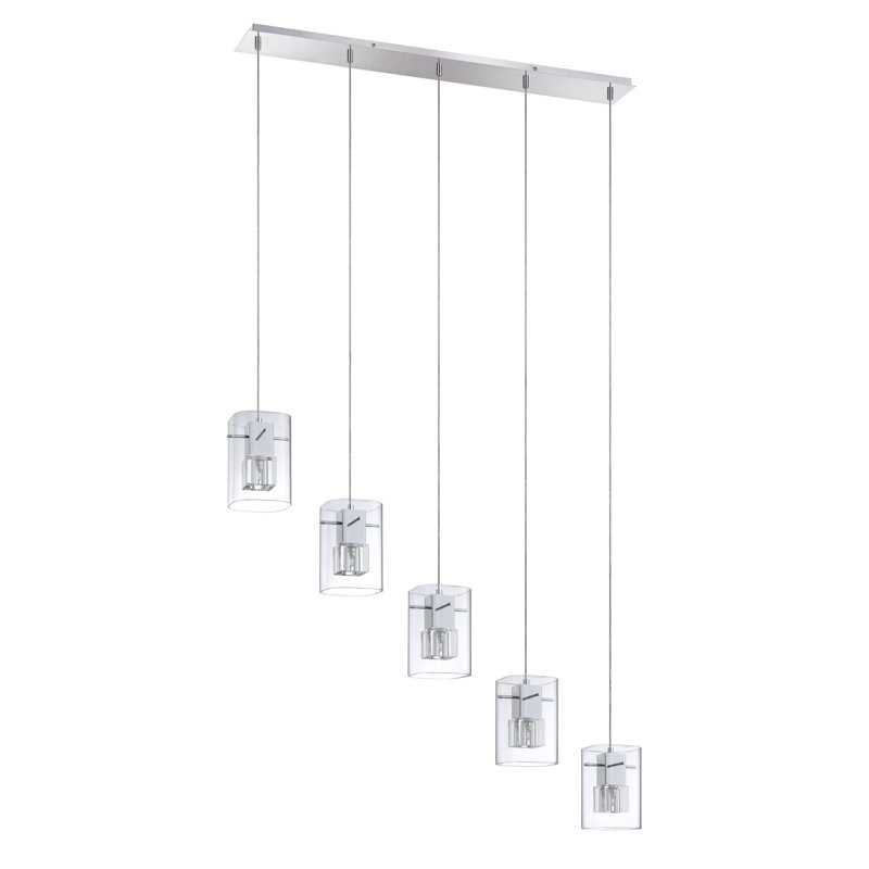 Luminaire suspendu cylindre grappe 5 lumières Berges