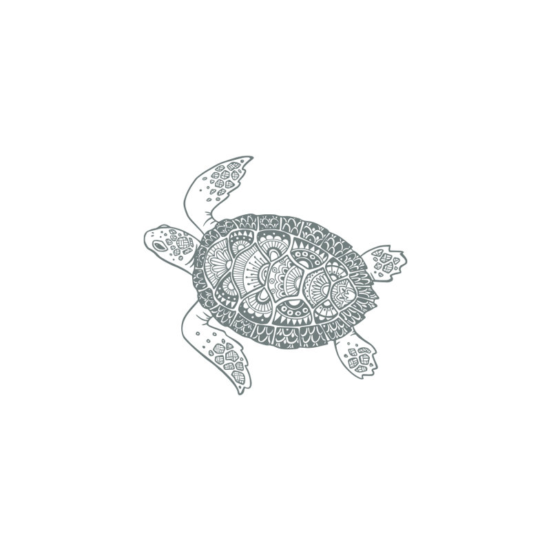 Décalcomanie murale autocollant en écaille tortue, Gris