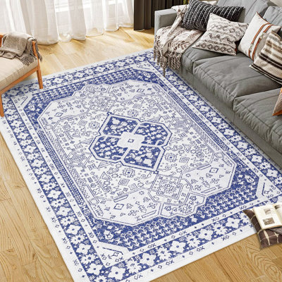  Tapis lavable pour salon Tapis de cuisine résistants aux taches Tapis de porte avant antidérapant Tapis décoratif vintage Tapis de décoration