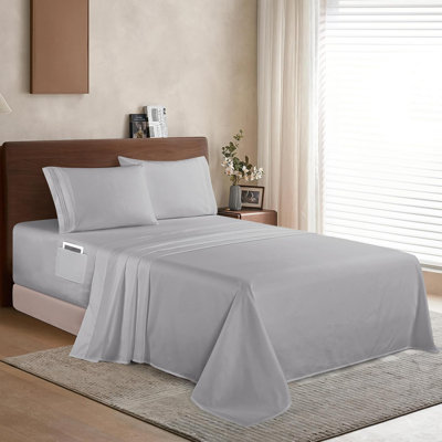 Elegant Comfort Luxury 1500 Premium Hotel Quality Microfiber 4-Piece Sheet Set - Soft, All Around Elastic 18-24 Inches Deep Fitted Sheet - Extra Deep Pocket Sheets